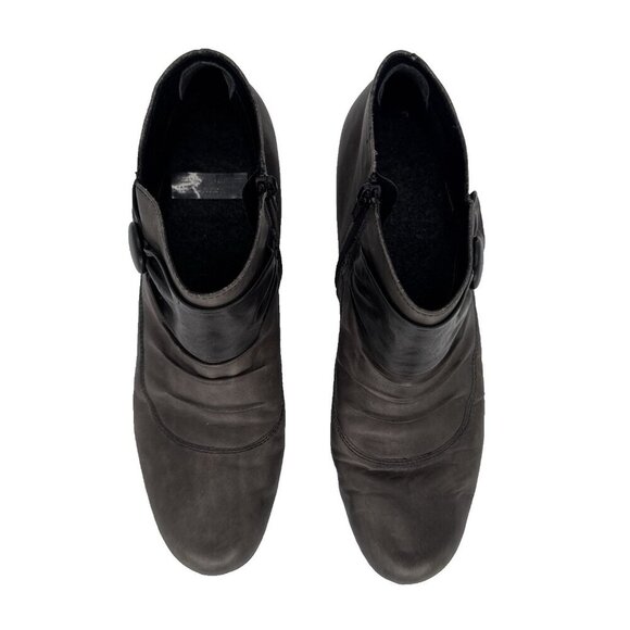 Rieker Sally Brown Leather Dress 56956 Size 13 Gray Ankle boot, witchy boot - Picture 5 of 16